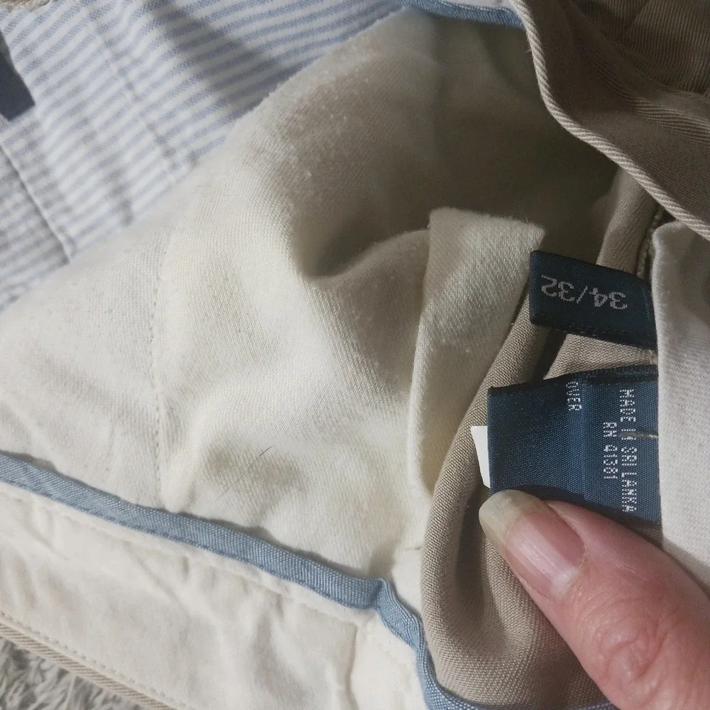 Polo Ralph Lauren Classic Fit Mens 34x32 Khaki Tan Cotton Twill Chino‎ Pants